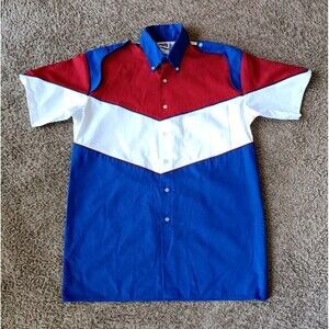 Hilton Apparel Pit Crew Button Up Shirt Men's Size Small Multicolor Shirt